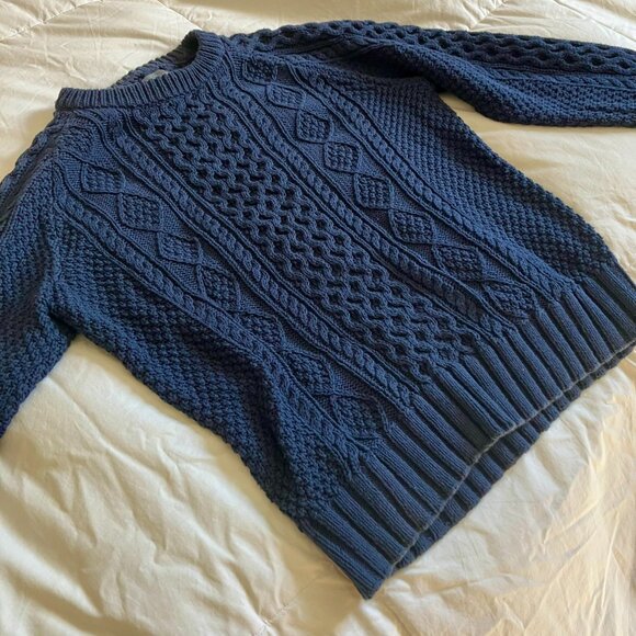 LL Bean Men's Signature Cotton Fisherman Sweater - Medium - Picture 3 of 4